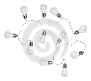 christmas ball light bulb cut out isolated white background with clipping path