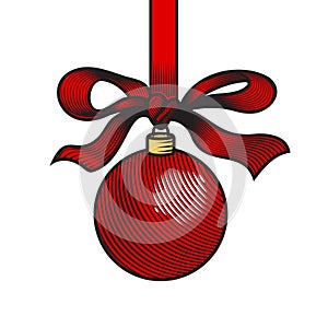 Christmas Ball Line art logos or icons. vector illustration