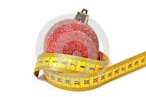 Christmas ball and measure tape