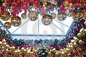 Christmas ball ornaments decoration. Winter holydays