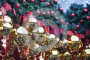 Christmas ball ornaments decoration. Winter holydays photo