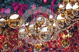 Christmas ball ornaments decoration. Winter holydays photo