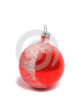 Christmas ball over white