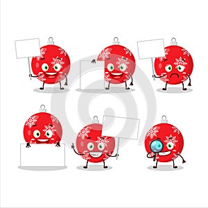 Christmas ball red cartoon character bring information board