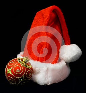 Christmas Ball and Santa' s Hat