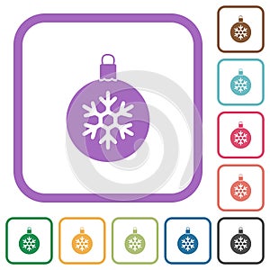 Christmas ball with snowflake simple icons