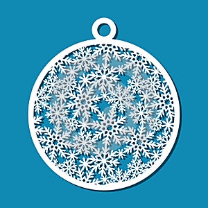 Christmas ball with snowflakes.