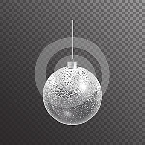 Christmas ball with sparkles. Festive vector illustration