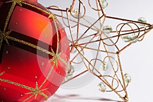 Christmas ball with star - weinachtskugel mit stern photo