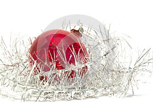 Christmas ball and tinsel