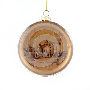 Christmas ball toy on white background