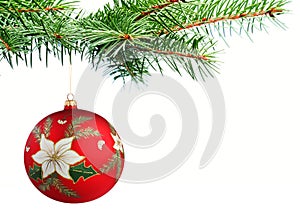 Palla di natale sul un albero 