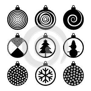 Christmas ball vector icons or spheres isolated on white background