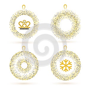 Christmas ball vector icons or spheres isolated on white background