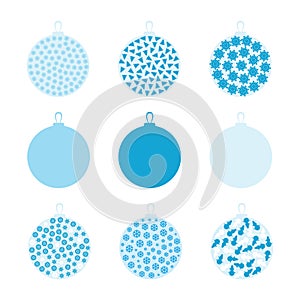 Christmas ball vector icons or spheres isolated on white background