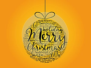 Christmas ball word cloud