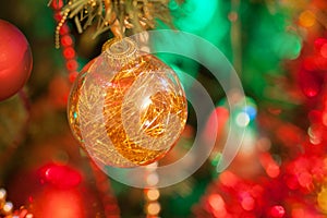 Christmas balls on abstract background