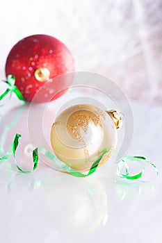 Christmas balls on abstract background