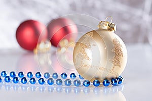 Christmas balls on abstract background