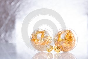 Christmas balls on abstract background