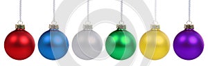 Christmas balls baubles ball bauble decoration isolated on white