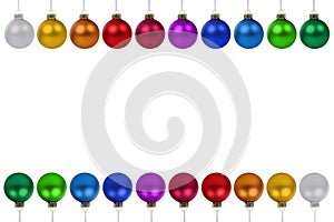 Christmas balls baubles colorful border copyspace copy space iso