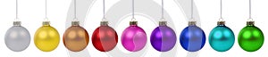 Christmas balls baubles ornament colorful decoration isolated on white