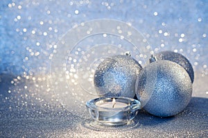 Christmas Balls and Candle