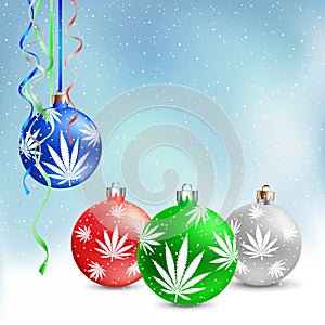 Christmas balls cannabis hemp