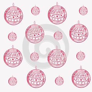 Christmas balls on the Christmas tree,pattern and background ,elements of festive decor and design