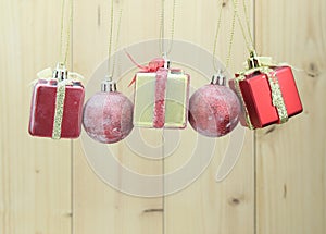 Christmas balls, gift box