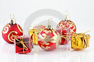 Christmas balls and gifts