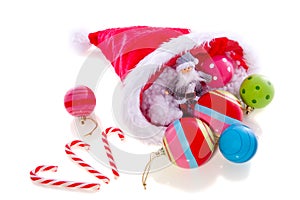 Christmas balls in hat