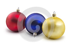 Christmas balls are isolated on a white background