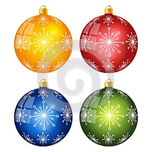 Christmas balls isolated on white background.Vector illustration.
