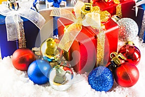 Christmas balls ,objects for emblazon in Christmas ,selective focus