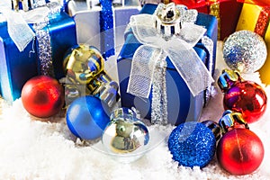 Christmas balls ,objects for emblazon in Christmas ,selective focus