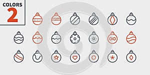 Christmas Balls Pixel Perfect icons Well-crafted Vector Thin Line Icons 48x48 Ready for 24x24 Grid for Web Graphics and