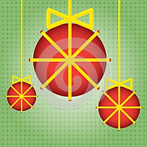 Christmas balls ribbon illustration