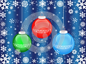 Christmas balls with snowflakes