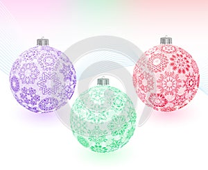 Christmas-balls with snowflakes texture