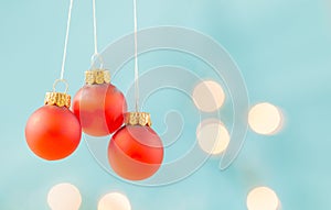 Christmas balls with soft light background