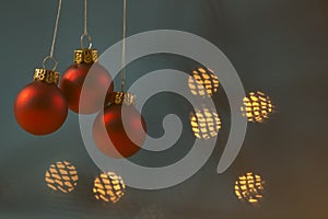 Christmas balls with soft light background