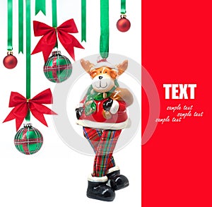 Christmas balls on white background