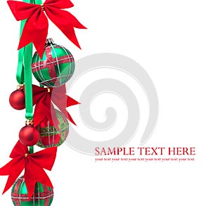 Christmas balls on white background