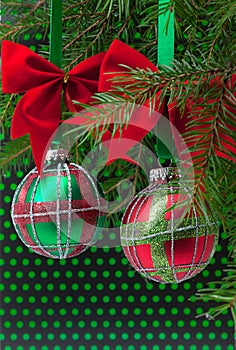 Christmas balls on white background