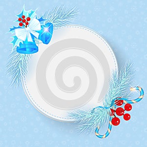 Christmas banner with branches, vector illustration. Beautiful new year background