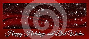Christmas banner happy holidaysand best wishes with stars