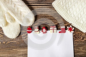 Christmas banner. Letter to Santa Claus. Wish list. Winter background.