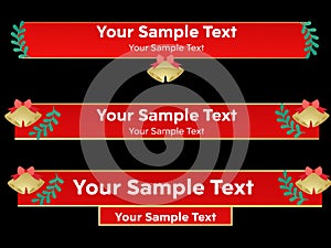 Christmas banner lower third Card strip text video. News Lower Thirds Pack Template. Vector